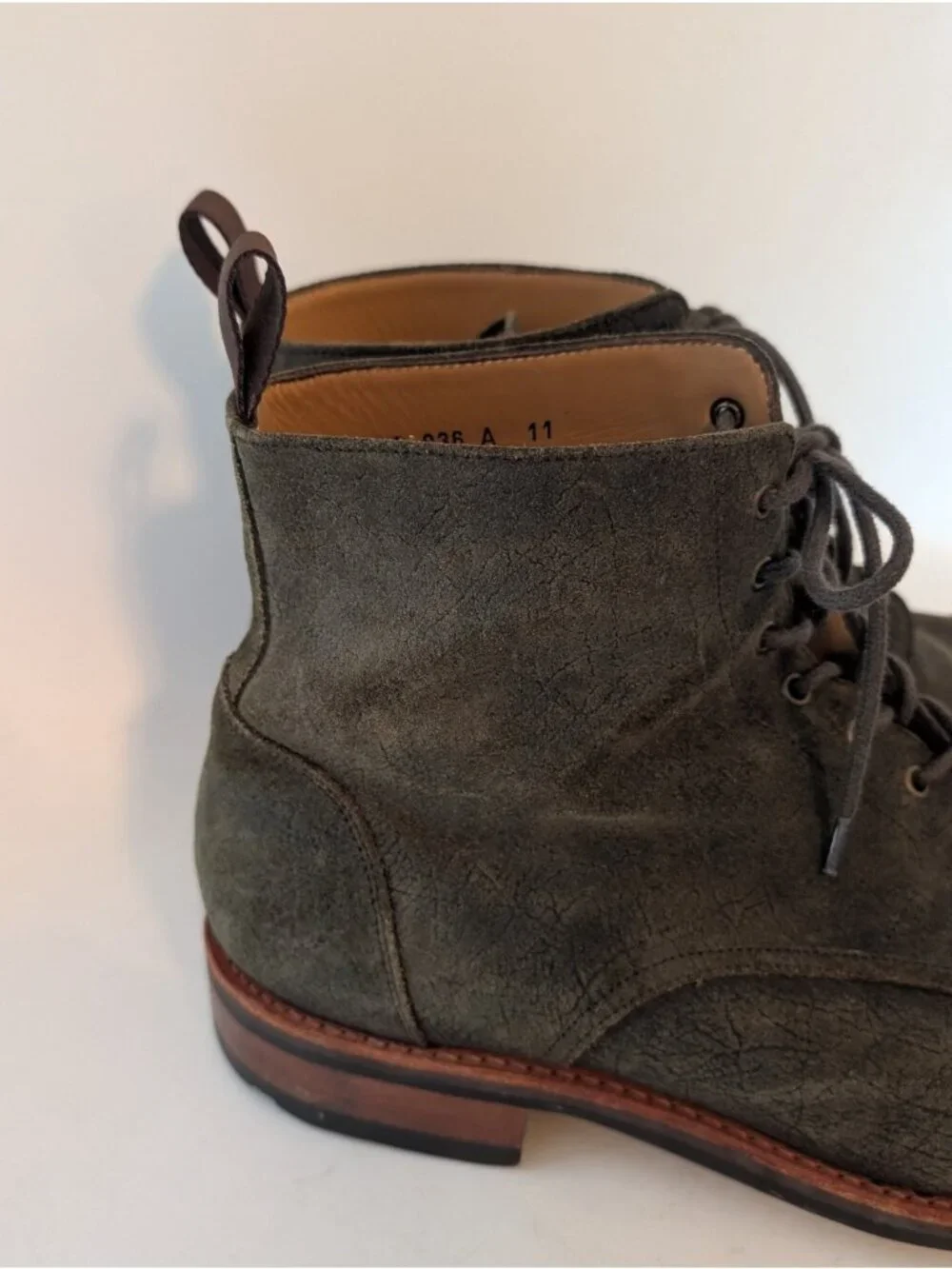 Taft The Dragon Green Textured Leather Cap Toe Combat Boots Sz 11